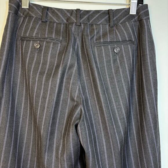 Brooks Brothers Wool Caroline Fit Trousers Size 6 Pinstripe Gray Purple Office - Picture 3 of 8
